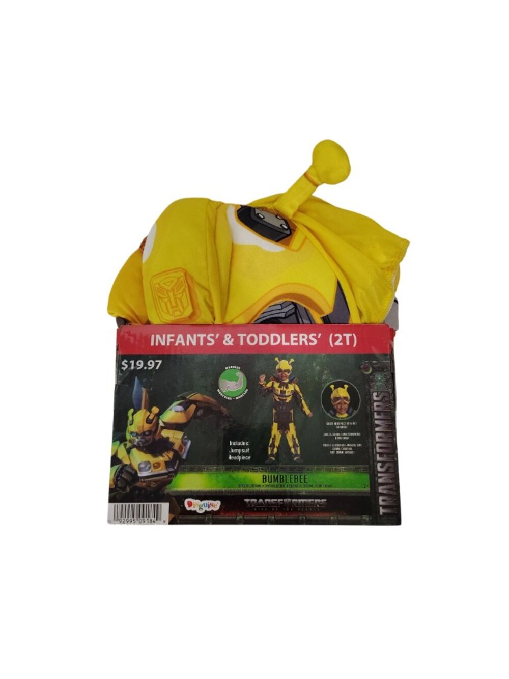Disguise Toddlers 2T 2 piece Transformers Bumblebee Complete Halloween Costume - Picture 7 of 8
